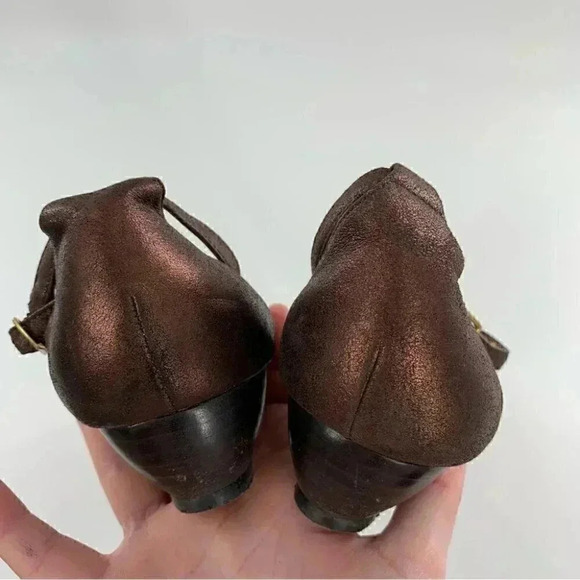 Jessica Simpson sandals 9.5 39.5 gloria bronze suede t-strap Bohemian wedge - Picture 10 of 15